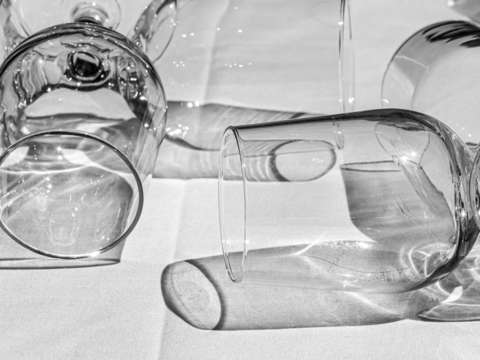 Glasses in sunlight