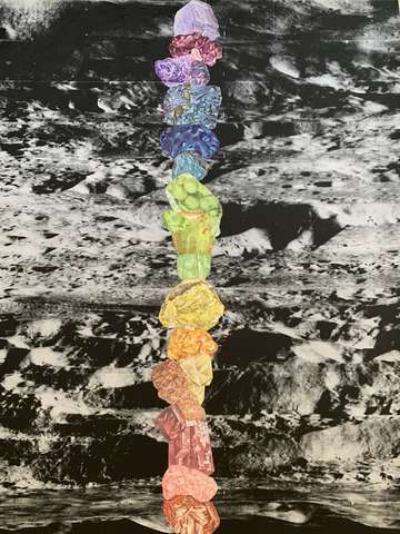 Rainbow rocks on the moon