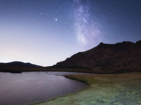 Milky way over guadarrama national park in spain