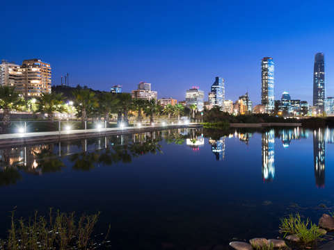 Cityscape of santiago at night
