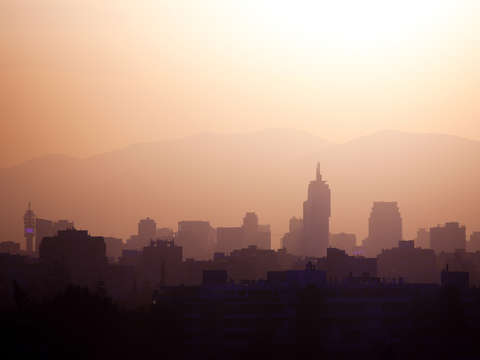 Skyline of downtown santiago de chile