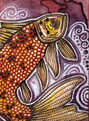 Jumping koi