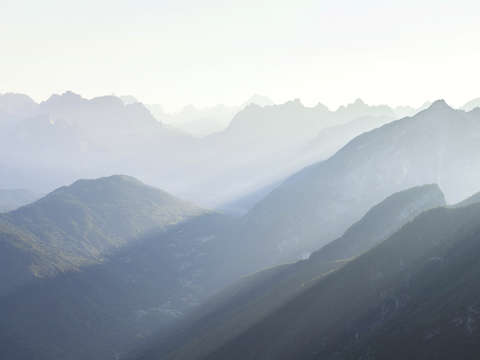 Dolomites italy hazy light