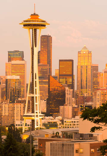 Space Needle and skyline of Seattle