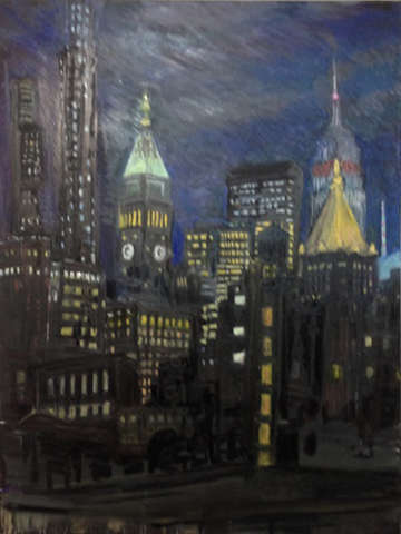 Northwest view at night
