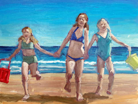 Three gals on the beach