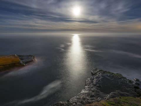 Seeking the light sunset cliffs