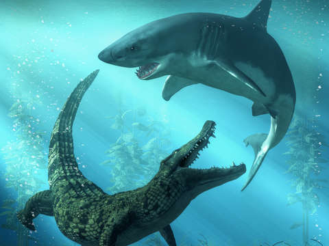 Shark vs crocodile