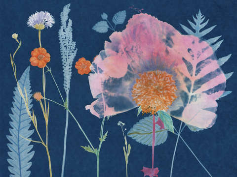 Cyanotype Painting (Peony Ferns 2020, 2)