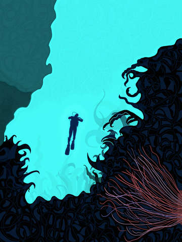 Scuba Diver Ascending