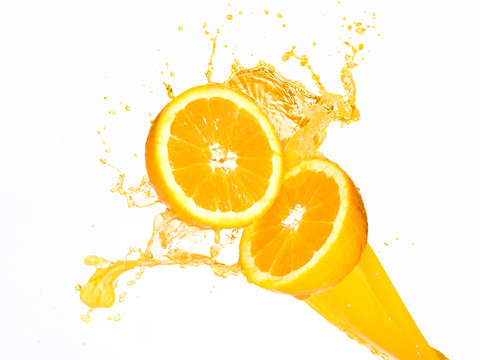 Orange juice splashing