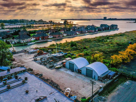 Morning at the Goatyard DJI_0681 Detroit Michigan Marina Yard