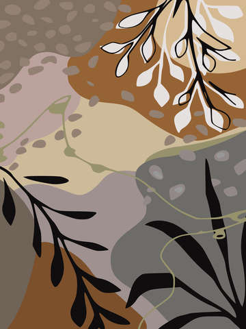 Minimal landscape in terracotta tones