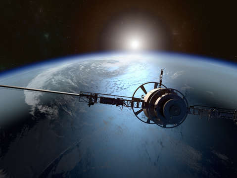 Satellite orbiting the earth 5