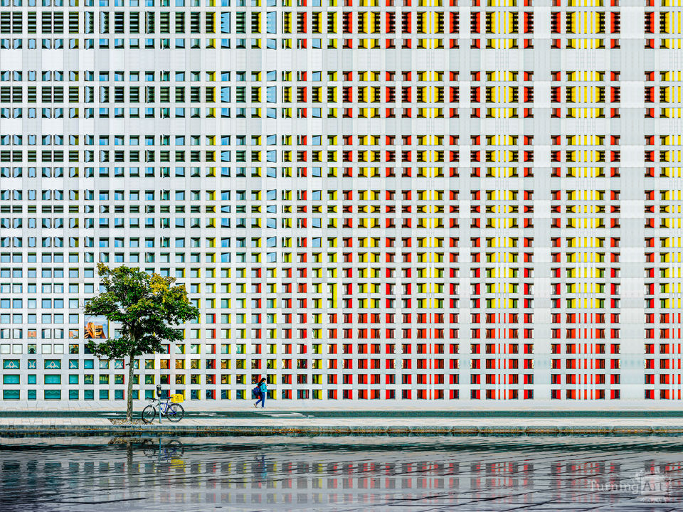 Yellow red and blue