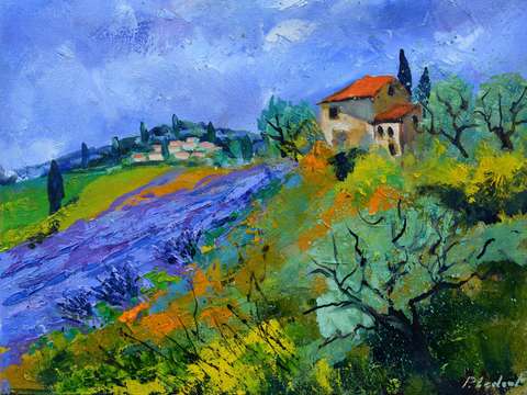 Lavender and red roof