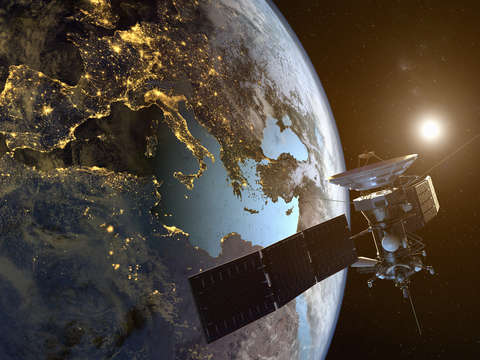 Satellite orbiting the earth