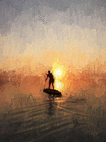 Paddleboarding sunrise