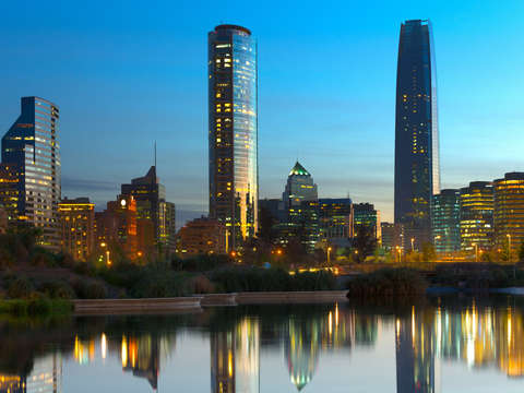 Skyline of buildings at Las Condes district