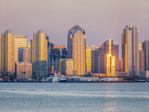 Golden city golden sunset