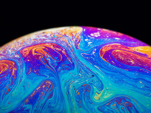 Soap bubble close up