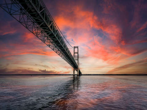 Sunset over the mac bridge img 3090