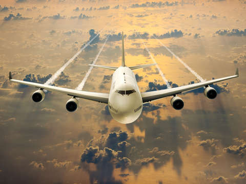 Airliner on flight