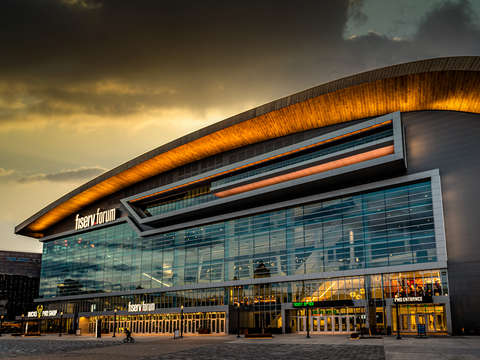 Sunset at fiserv forum
