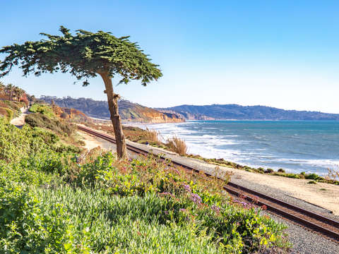 Del mar looking south along tracks