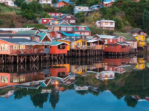 Palafitos in the city of Castro