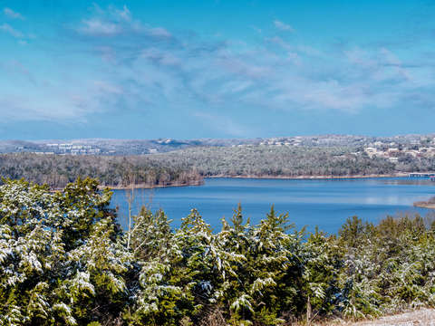 Snow dusting at table rock lake