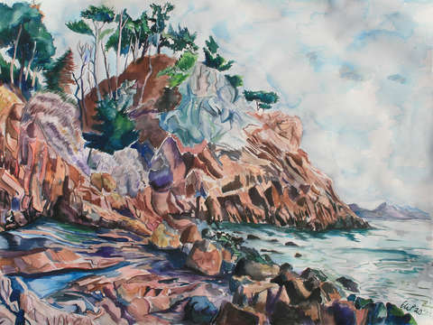 "Rocky Shore at Singing Beach, Manchester by the Sea"