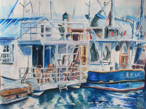 "House Boat in the Harbor, East Boston"