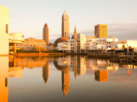 Skyline of downtown cleveland