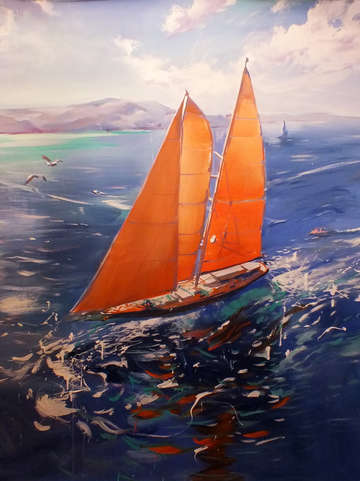 Yacht sailing at sea