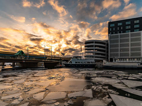 Sunset on the river