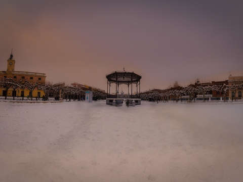 Snowy square