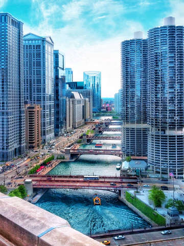 Chicago river from abovce
