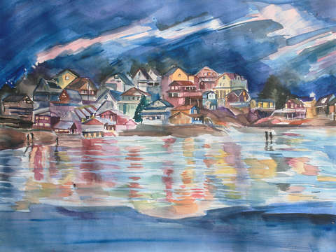 Good harbor at dusk
