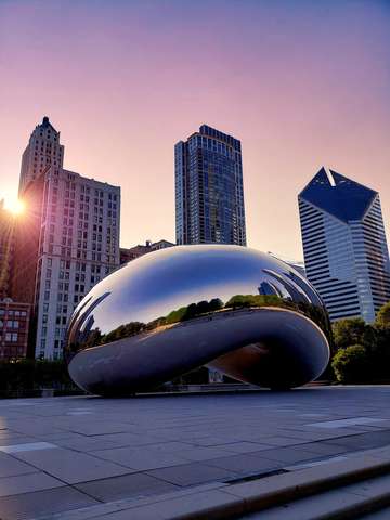 The bean at sunset