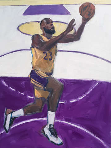Lebron taking it to the rack