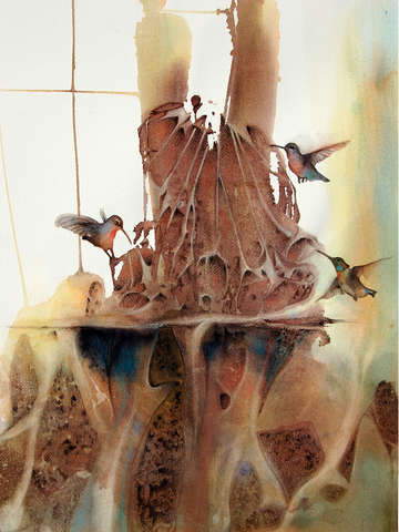 Window feeder with veiled lady