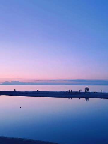 Lake michigan at dusk