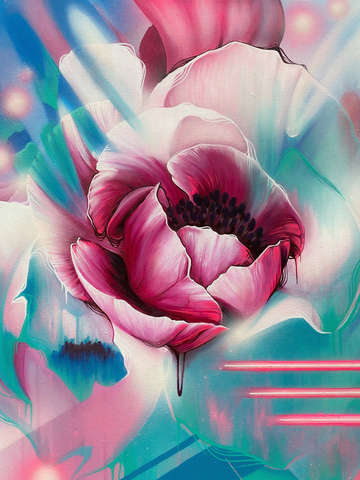 Abstracted peony