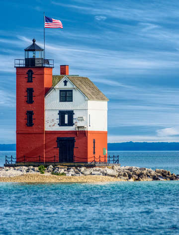 The round island lighthouse