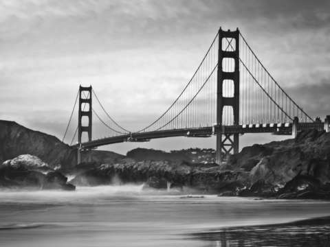 Golden gate in monochrome
