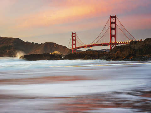 Pink foamy golden gate