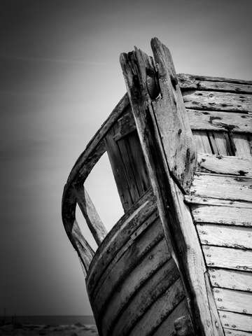 Old abandoned boat portrait