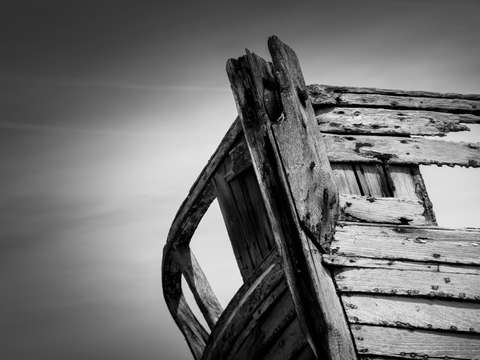 Old abandoned boat landscape
