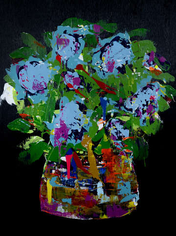 Flowers on black